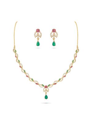 Elegant Silver Necklace Set-hover