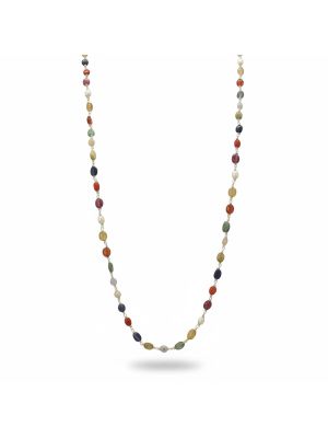 Multi-Gemstone Beaded Silver Malai-hover
