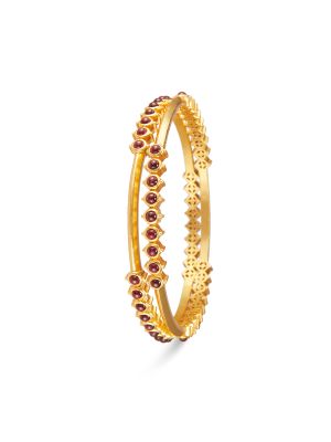 Silver Bangle With Gold Plated-hover