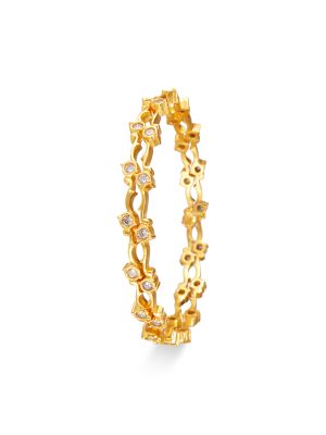 Silver Bangle With Gold Plated-hover