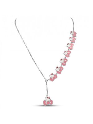 Silver Kitty Pendant Chain-hover