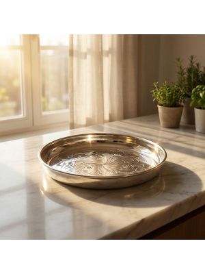 Lotus Shine Round Silver Plate-hover