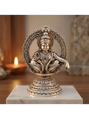 Divine Iyyappan Worship Silver Idol-hover
