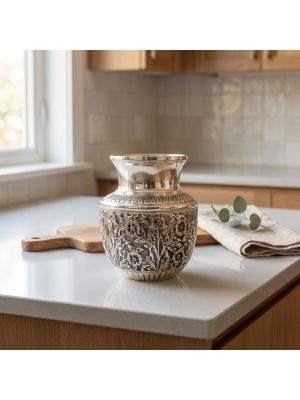 Engrave Floral Silver Shine Chembu-hover