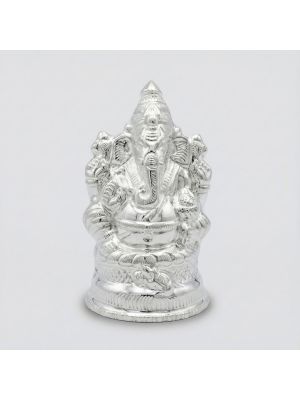 Divine God Silver Ganesh Idol-hover
