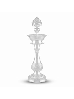 Traditional Wheel Casting Silver Vilakku-hover