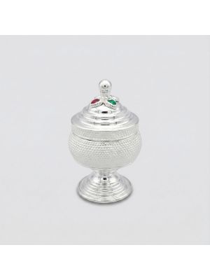 Traditional Leaf Enamel Silver Simil-hover