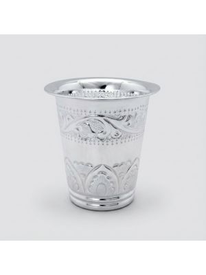 Traditional Engraved Silver Tumbler-hover