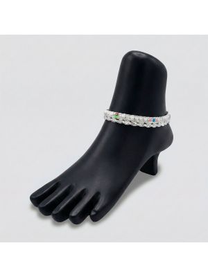 Color Beaded Silver Jalara Mugapu-hover