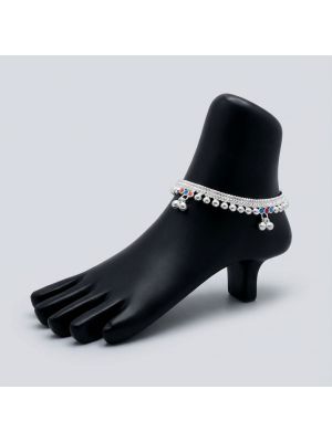 Traditional Dangling Bells Silver Anklets-hover