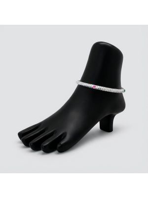 Traditional Silver Mugappu Anklets-hover
