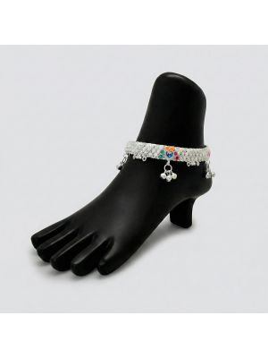 Traditional Silver Enamel Salangai Kolusu-hover