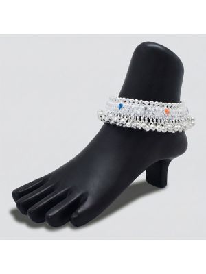 Traditional Silver Salangai Drops Kolusu-hover