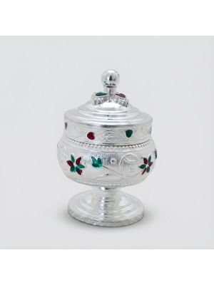 Classic Floral Silver Kumkuma Simil -hover