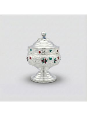 Classic Floral Silver Kumkuma Simil -hover