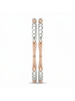 Fancy Bubble Rose Silver Bangles-hover