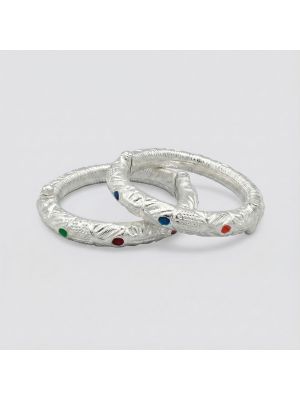 Traditional Color Enameled Silver Thandai-hover