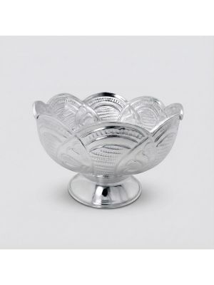 Divine Floral Pooja Silver Bowl-hover