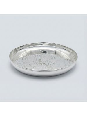 Traditional Silver Engraved Meal Plate-hover