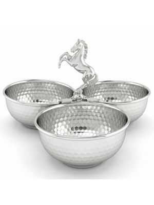 Luxury  Silver Plated Horse Knob Bowl-hover
