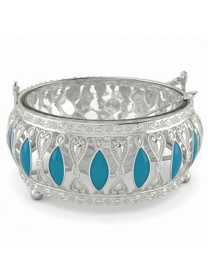 Classic Blue Enamel Basket With Handler-hover