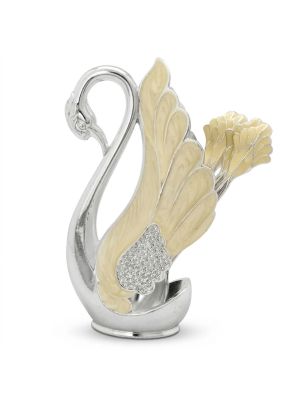 Luxury Swan Spoon Holder With Six Spoons-hover