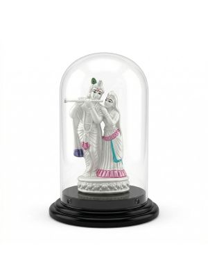 Divine Radha Krishna Silver Idol-hover