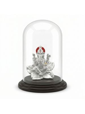 Elegant Silver Ganesha Statue-hover