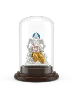 Elegant Silver Ganesha Statue-hover
