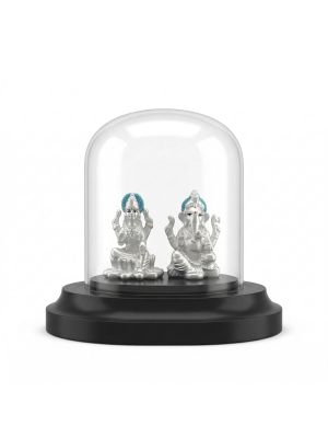 Lord Lakshmi Ganesh Silver Idol-hover