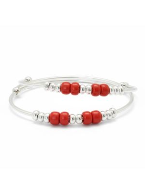 Silver Baby Kada with beeds-hover