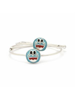 Doraemon Enamel Silver Baby Bangles-hover
