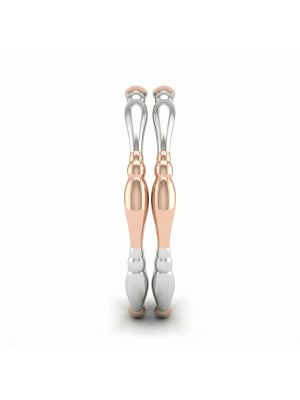 Two Tone Rose and Silver Tapered Cuff Bangle-hover