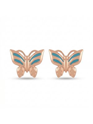 Trendy Rose Silver Butterfly Stud -hover