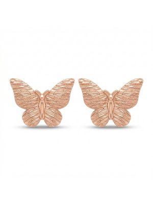 Fancy Rose Silver Butterfly Stud -hover