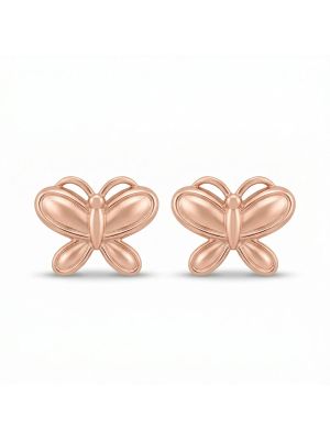 Fancy Rose Silver Butterfly Stud -hover