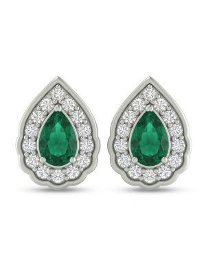 Sterling Silver Teardrop Solitaire Stud-hover