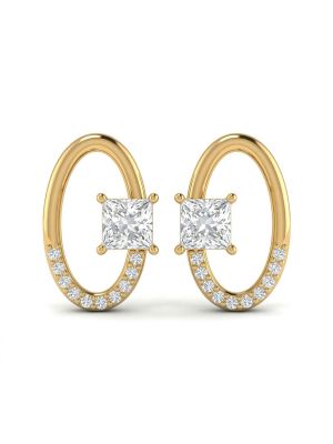 Trendy Oval Silver Stone Stud-hover