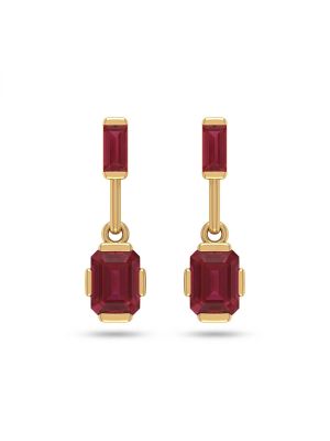 Gold Plated Silver Ruby Emerald Drops-hover