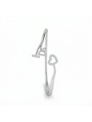 D Letter Heart Charms Open silver kada-hover