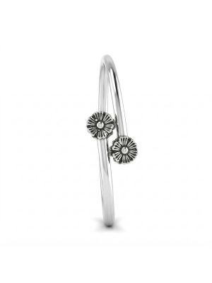 Antique Silver Adjustable Bangle-hover