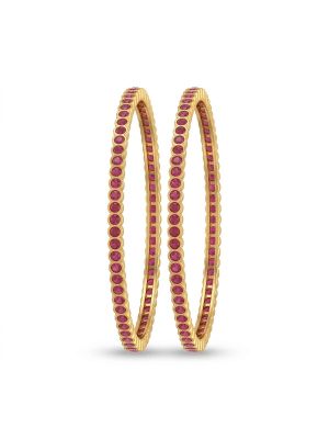 Gold-Plated Kemp Stone Silver Bangles-hover