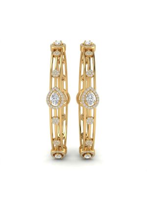 Gold Plated Silver Triple Band Bangle-hover