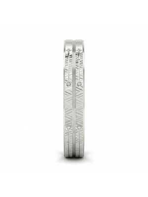 High Shine Textured Silver Bangle-hover