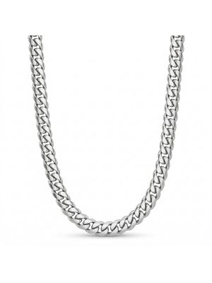 Silver Flat Curb Chain-hover