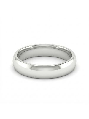 Silver Dome Wedding Ring -hover