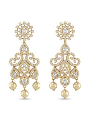 Elegant Silver Casting Stone Filigree Drops-hover