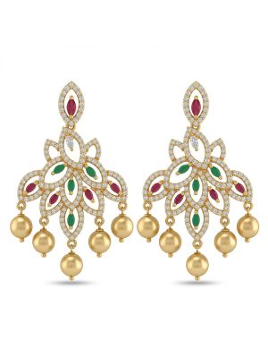 Bridal Silver Casting Stone Drops-hover