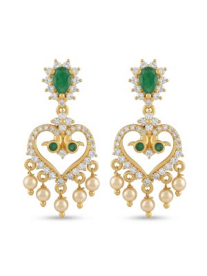 Traditional Silver Casting Heartin Pearl Drops-hover