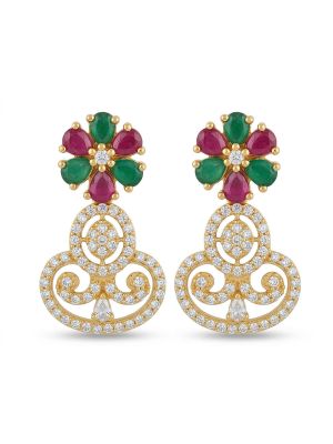 Traditional Floral Silver Casting Drops-hover